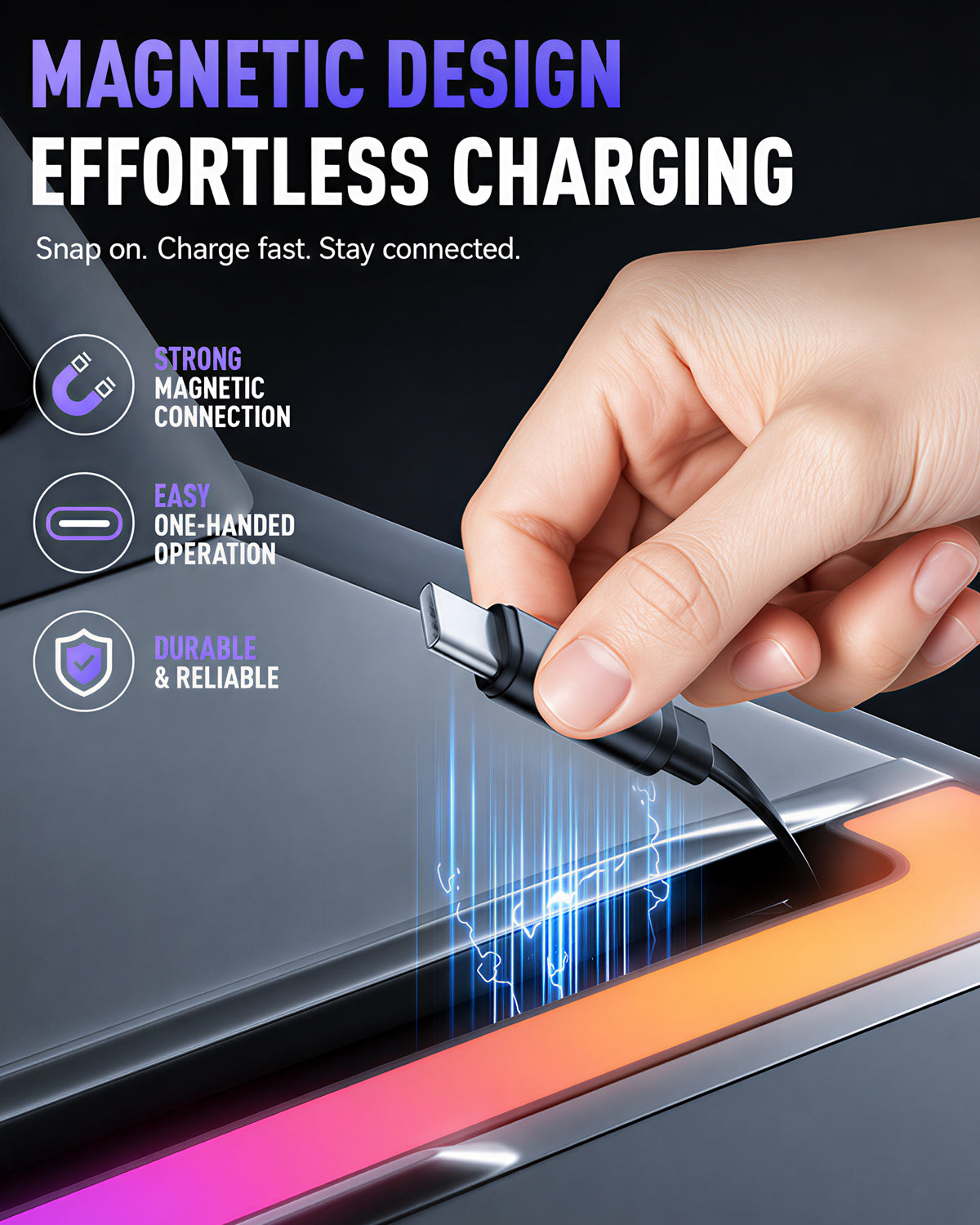 RGB USB Hub for Tesla Model 3 Highland & Model Y Juniper | Retractable Fast Charging Dock