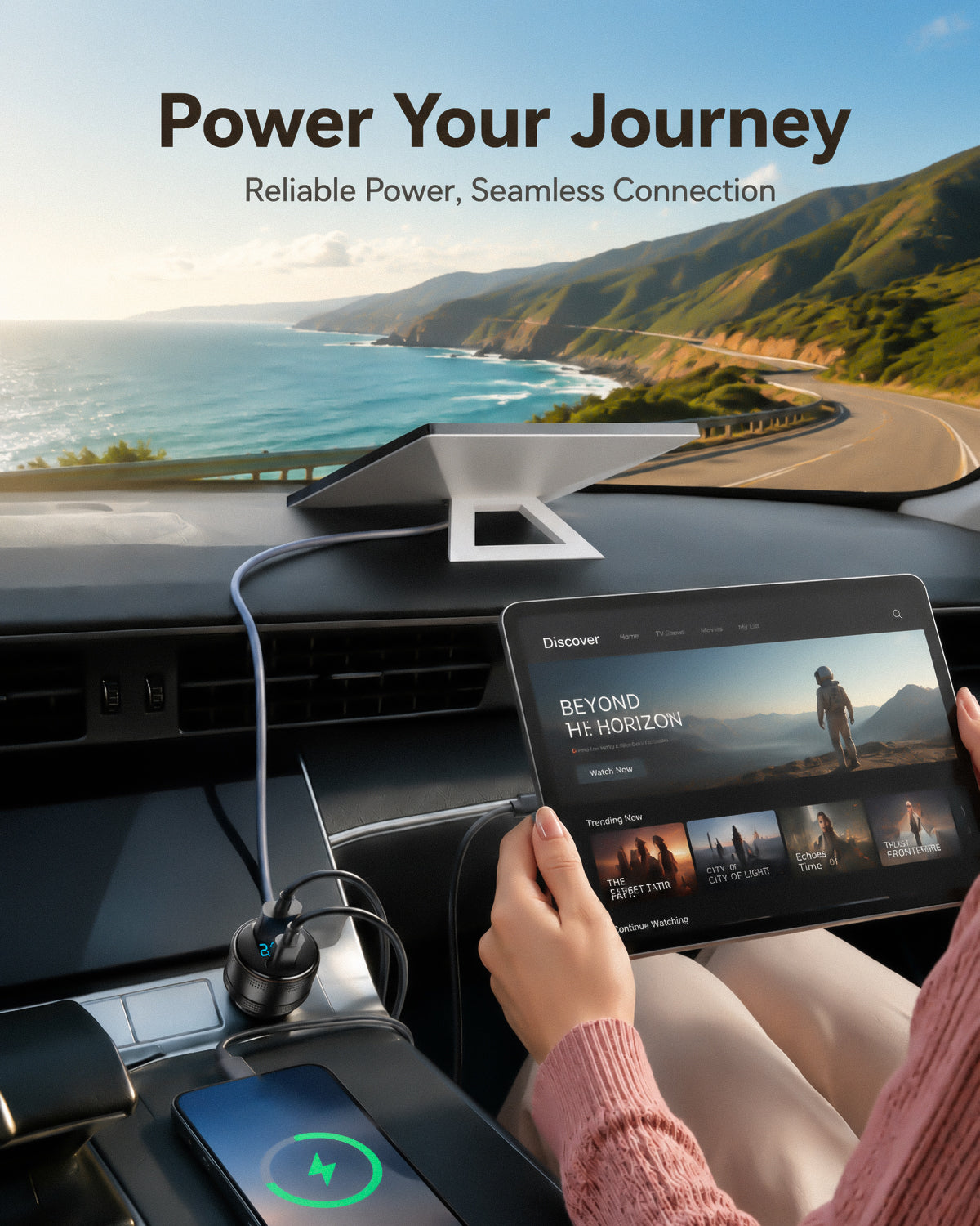 Starlink Mini Car Power Cable | 3-in-1 12V-24V DC Adapter with USB Fast Charging