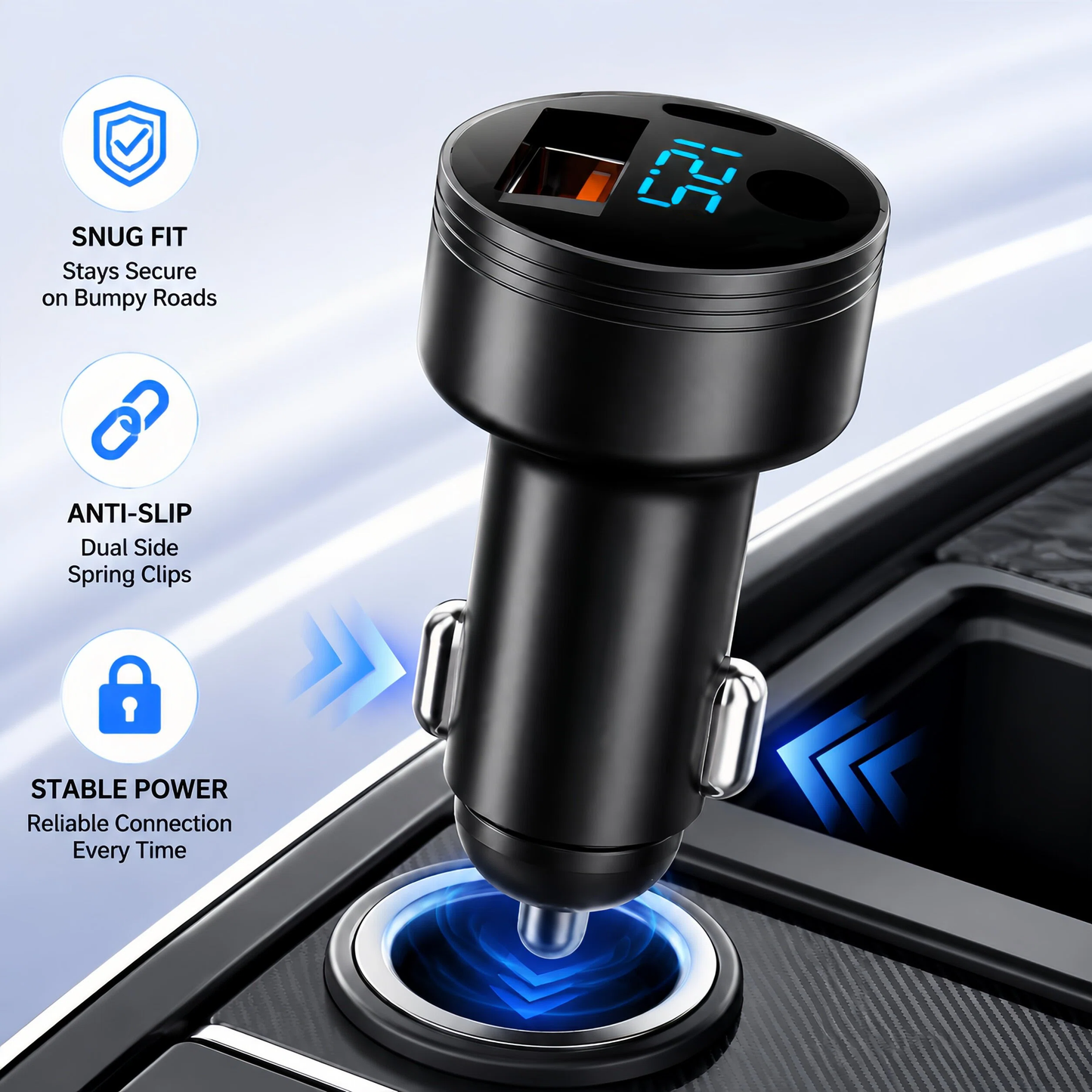 Starlink Mini Car Adapter | 12V-24V DC Power Cable with USB Fast Charging