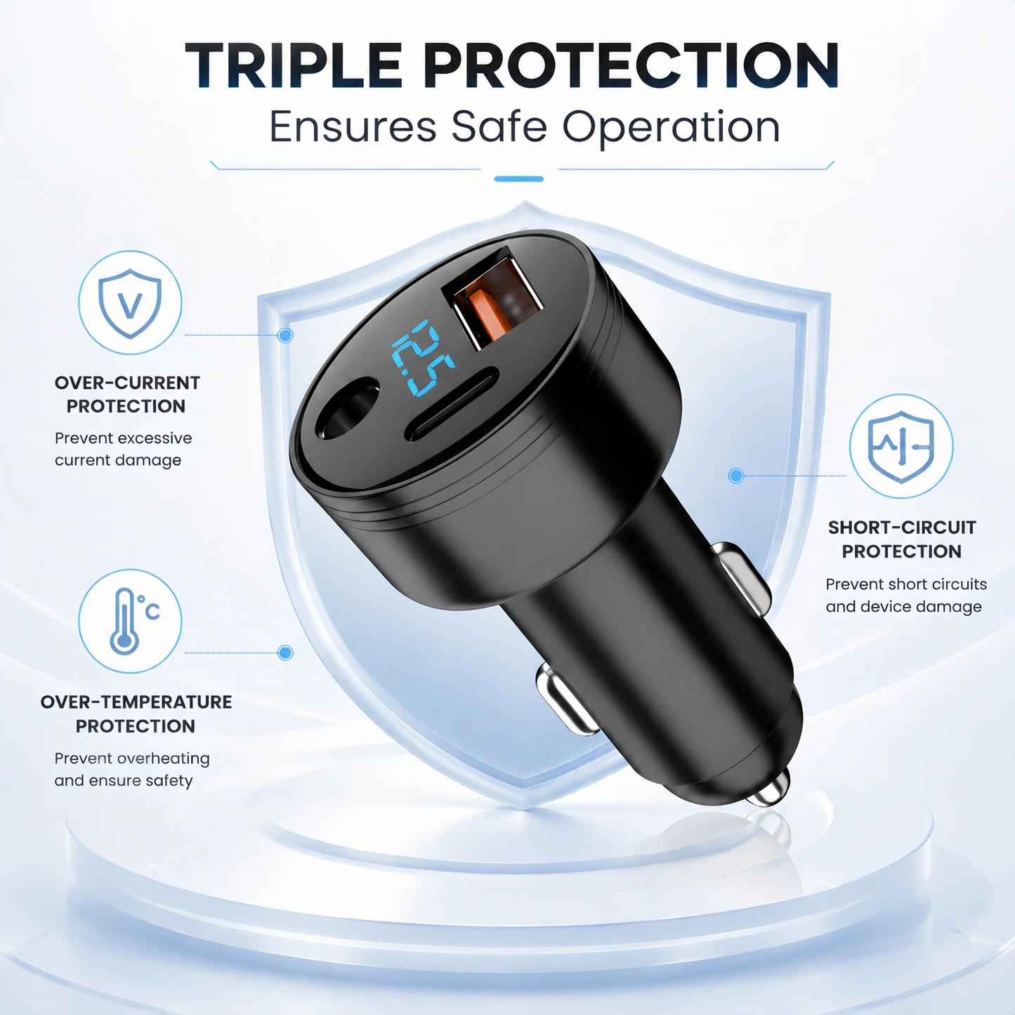 Starlink Mini Car Adapter | 12V-24V DC Power Cable with USB Fast Charging
