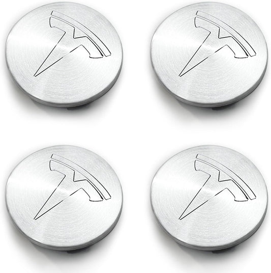 Tesla Silver Wheel Center Hub Cap Kit – Fits Model Y (2019-2024) & Model 3 (2019-2023)