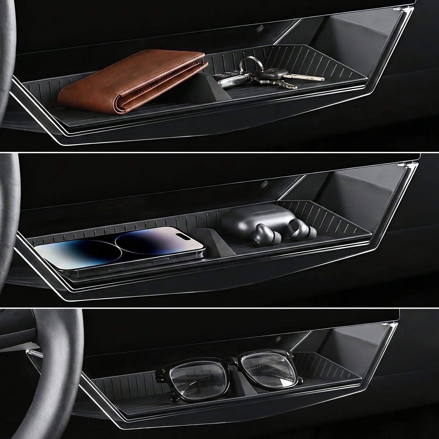 Cybertruck Under Screen Storage Box | Hidden Dashboard Organizer