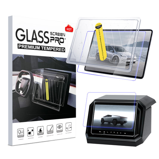 Tesheer Cybertruck Screen Protector Set – 18.5" Front & 9.4" Rear Tempered Glass, 2024–2027