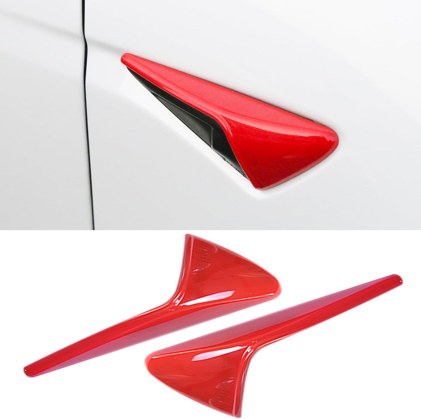 Tesheer Red HW3 Side Camera Covers for 2021–2023 Tesla Model 3/Y – 2PCS