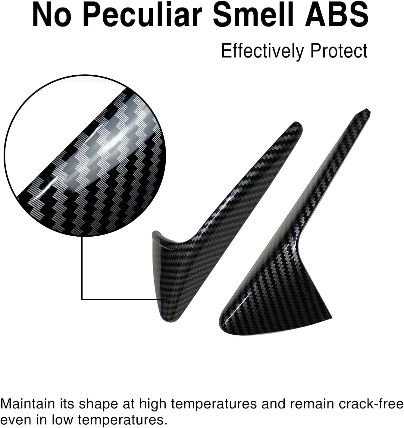 Tesheer Glossy Carbon Fiber-Style HW3 Side Camera Covers for Tesla Model 3/Y – 2PCS