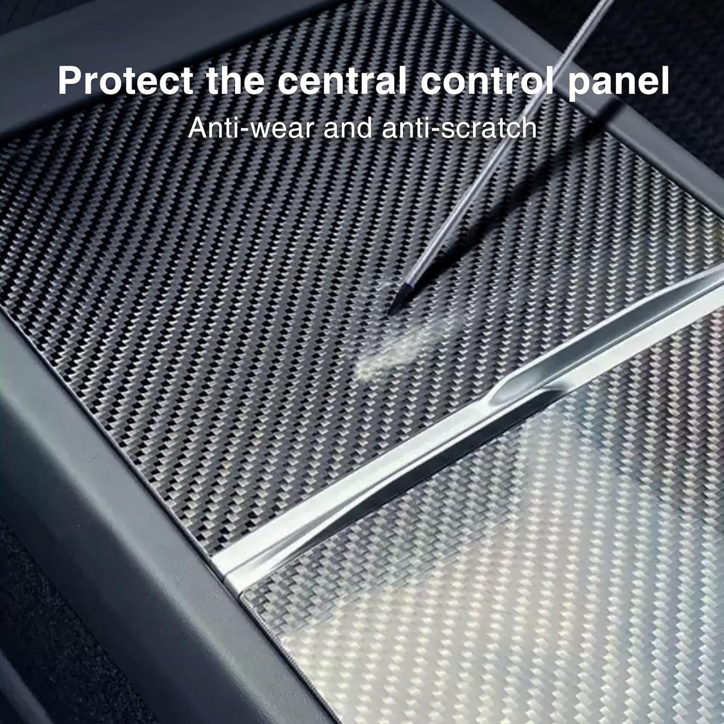Tesheer Real Carbon Fiber Center Console Cover for 2024 Model 3 Highland