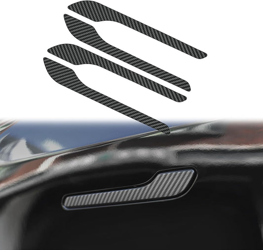 Tesheer Matte Carbon Fiber-Textured Door Handle Covers for Tesla Model 3/Y – ABS, 4PCS