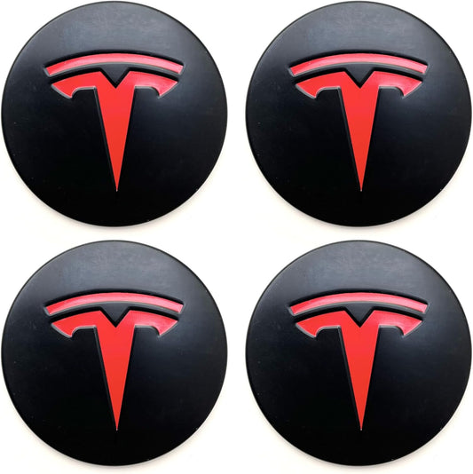 Center Caps for Tesla Model 3 Model Y Hubcaps Rims Protector Hub Cap Replacement Fits Tesla Accessories (Red)