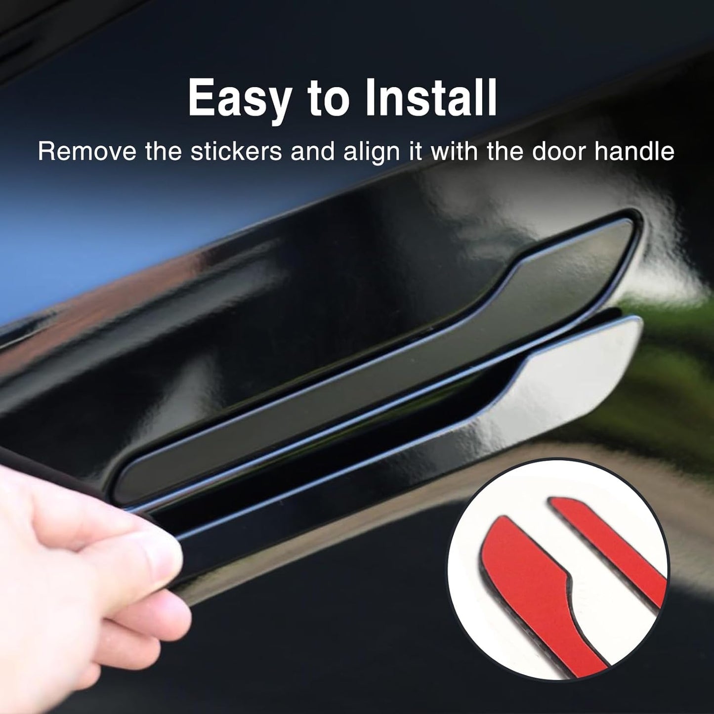 Tesla Door Handle Stickers for Model 3 & Model Y – 4PCS(Glossy Black)