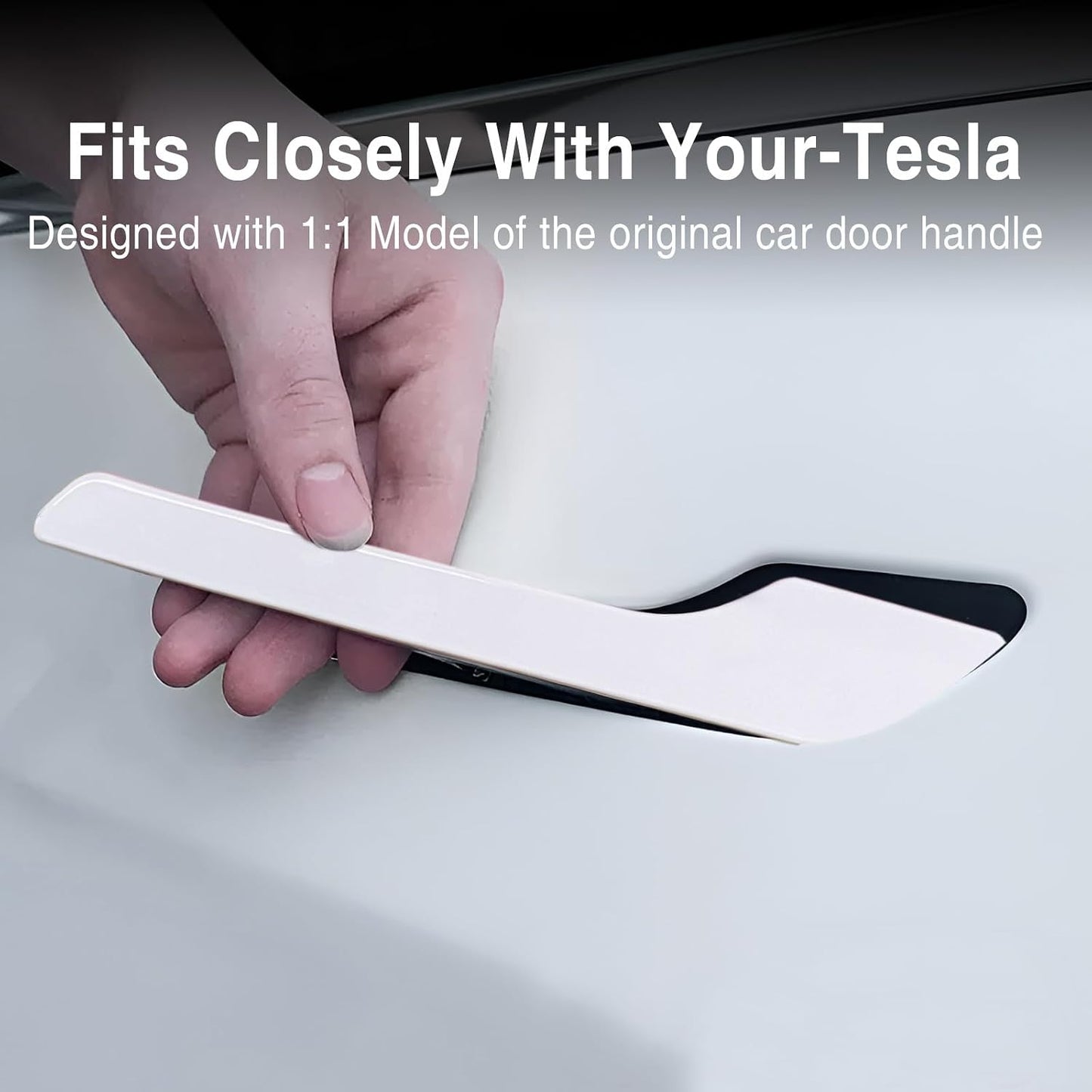 Tesheer White Door Handle Covers for Tesla Model 3/Y – Anti-Scratch, 4PCS