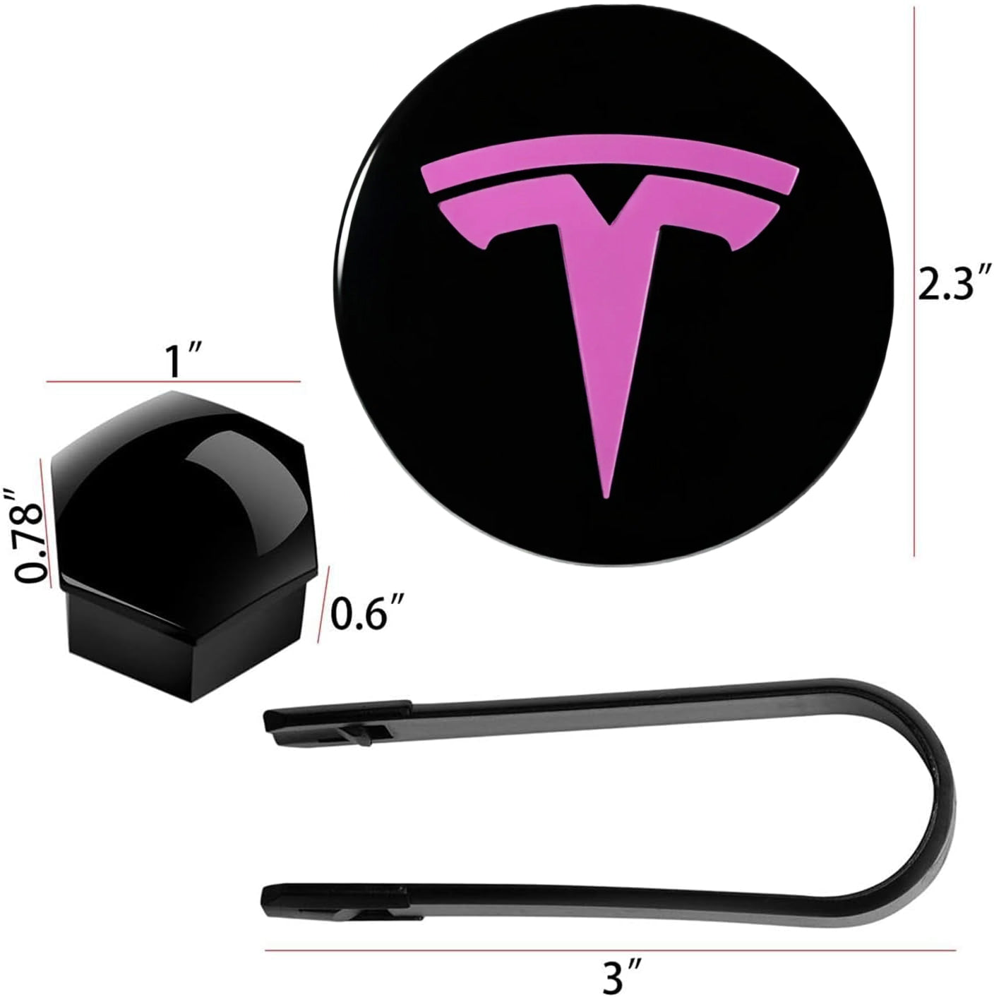 Tesheer Purple Wheel Center Cap Kit for Tesla Model 3/Y – 4 Caps + 20 Lug Covers