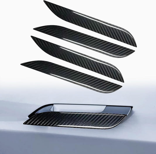 Tesheer Real Carbon Fiber Door Handle Covers for 2016–2026 Tesla Model S – 4PCS