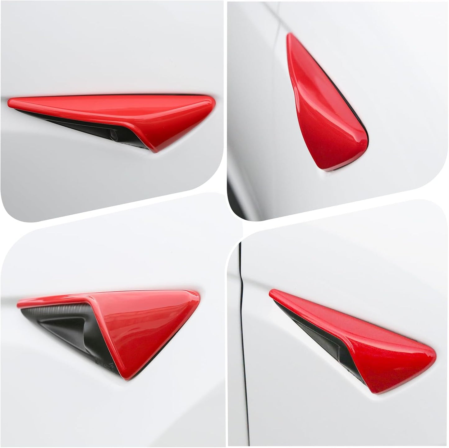 Tesheer Red HW3 Side Camera Covers for 2021–2023 Tesla Model 3/Y – 2PCS