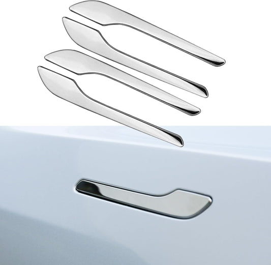 Tesla Silver Door Handle Stickers for Model 3 Highland & Model Y Juniper