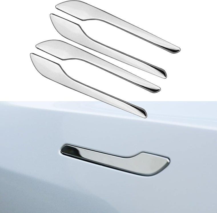 Tesla Silver Door Handle Stickers for Model 3 Highland & Model Y Juniper