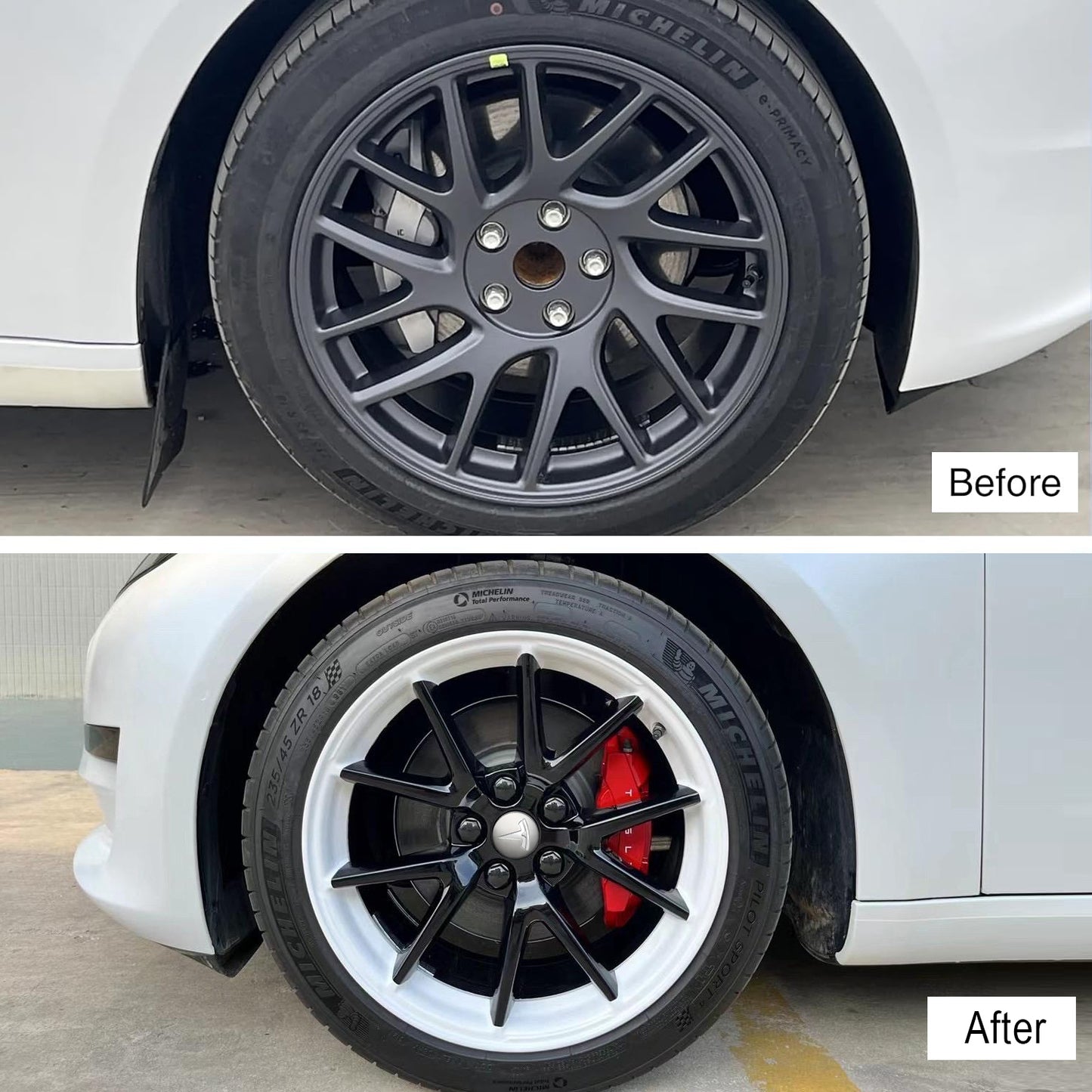 Gray Wheel Center Cap Kit for Tesla Model 3 & Model Y