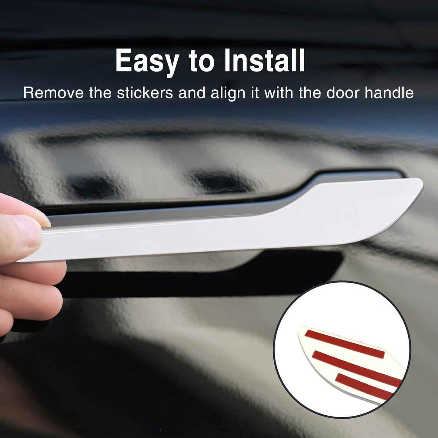 Tesheer White Door Handle Covers for Tesla Model 3/Y – Anti-Scratch, 4PCS