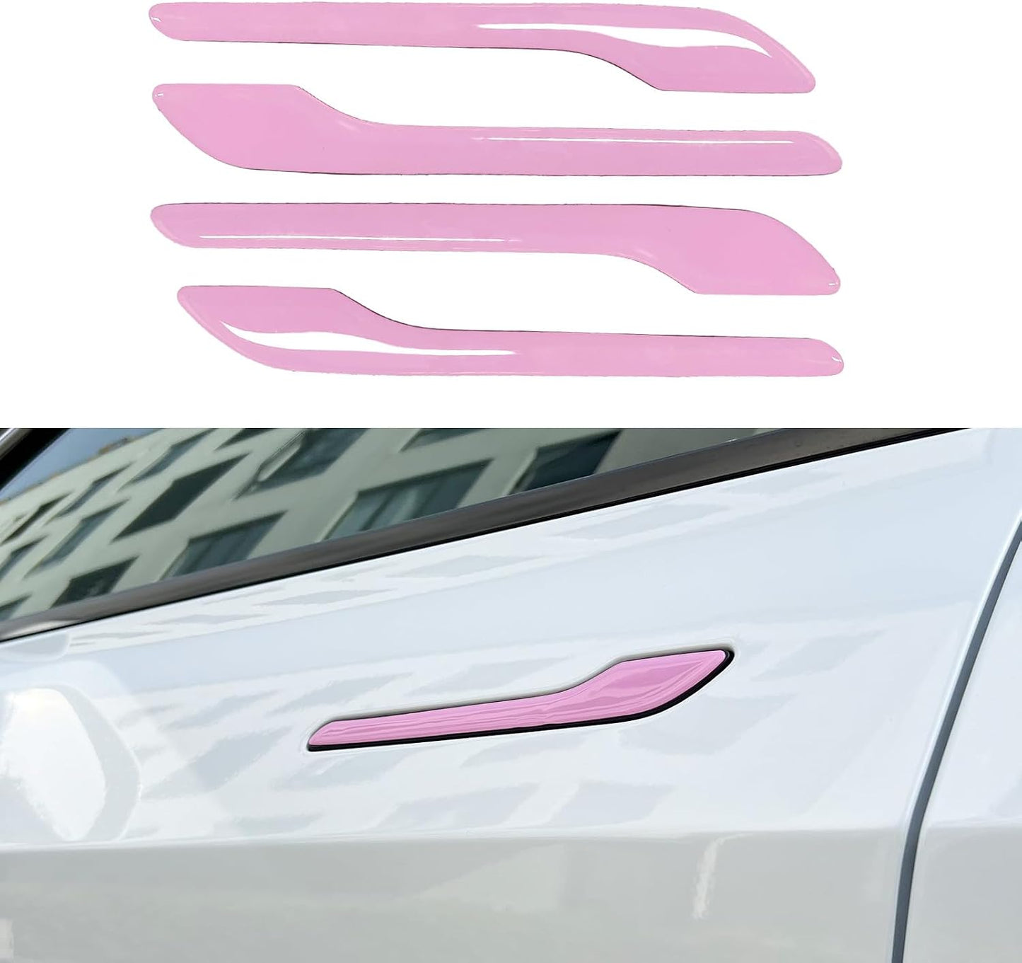 Tesheer Pink Resin Door Handle Covers for Tesla Model 3/Y – 4PCS