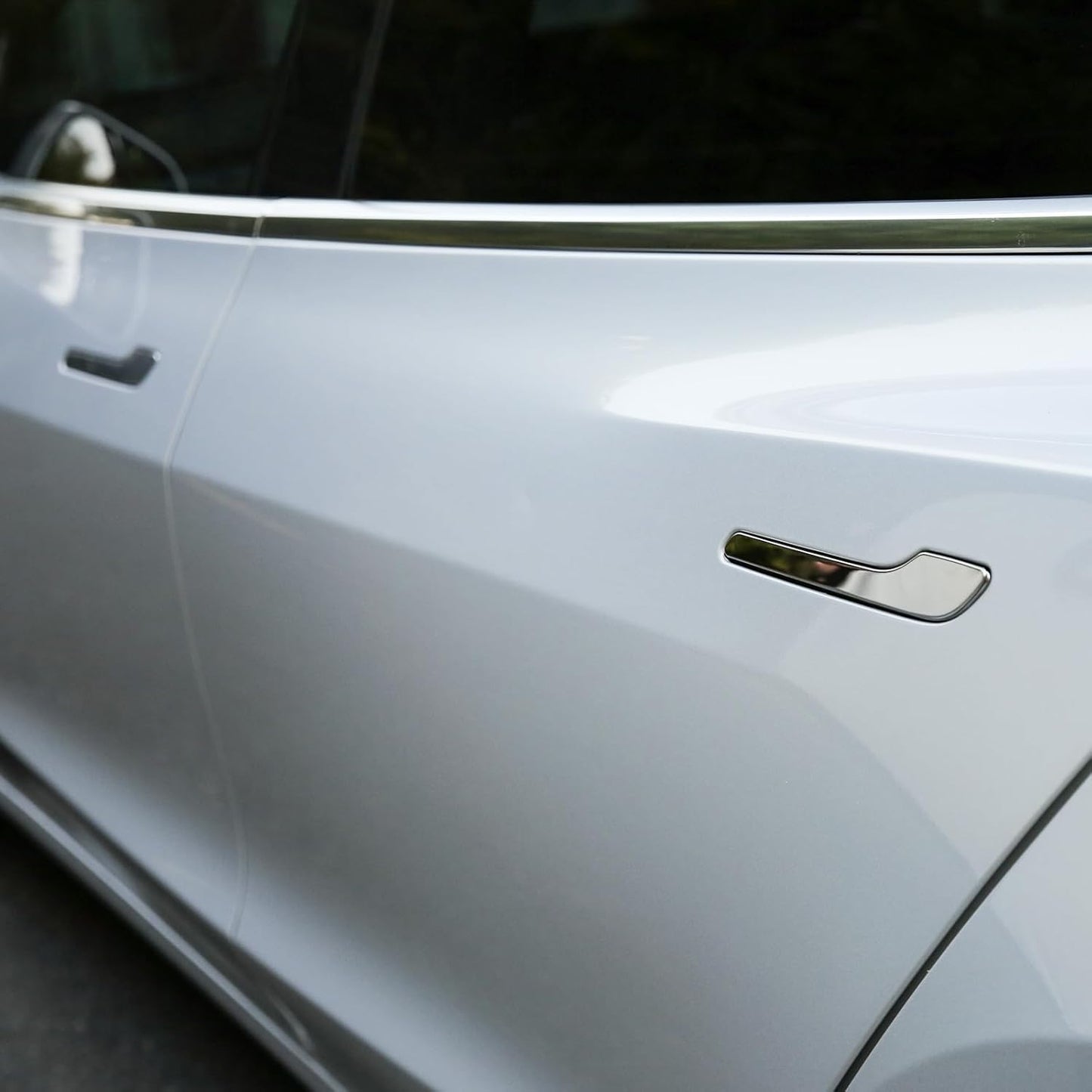 Tesla Silver Door Handle Stickers for Model 3 Highland & Model Y Juniper