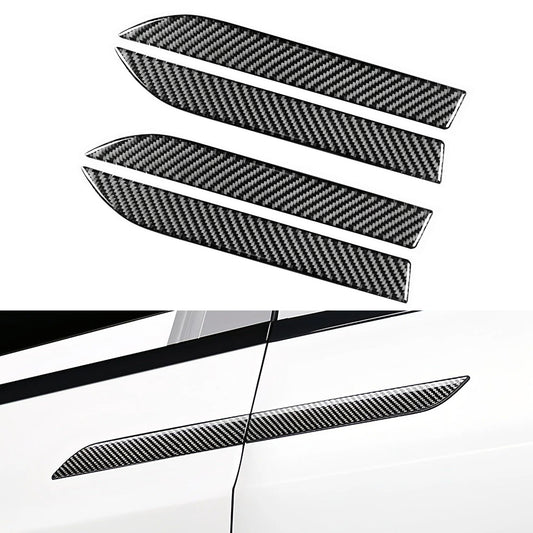 Tesheer Glossy Carbon Fiber Door Handle Stickers for 2016–2026 Tesla Model X