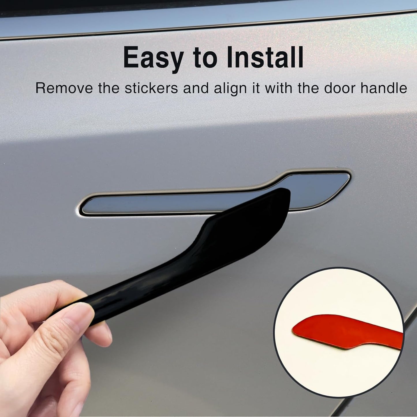Tesheer Glossy Black Resin Door Handle Covers for Tesla Model 3/Y – 4PCS