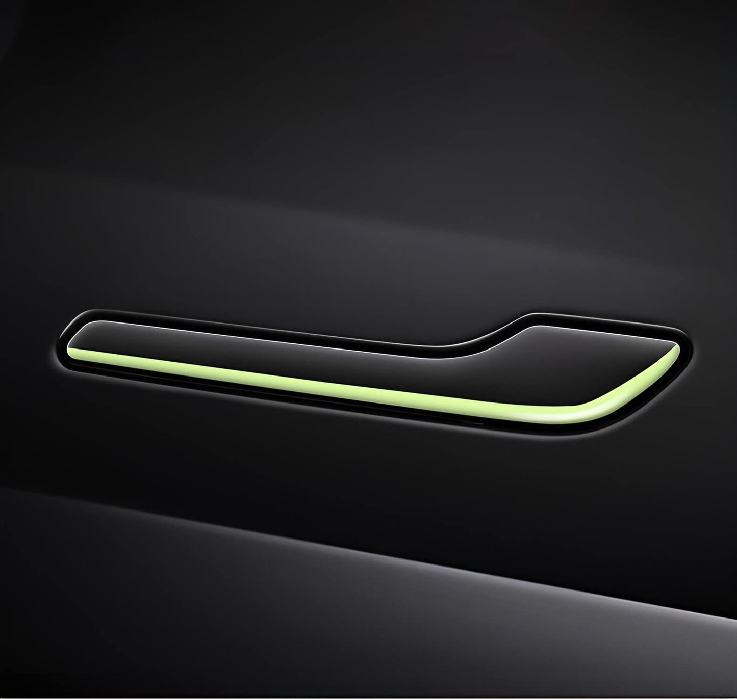 Tesheer Fluorescent Door Handle Stickers for Tesla Model 3/Y – Black & Green, 4PCS