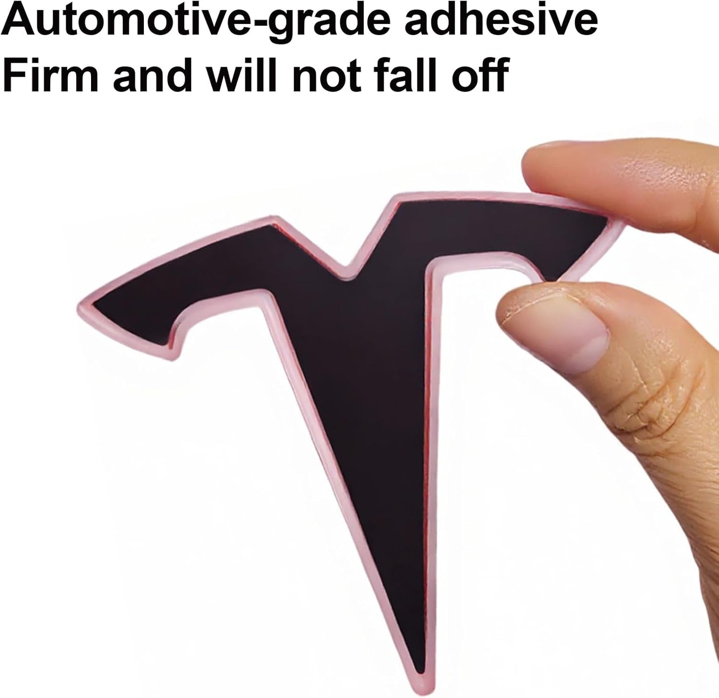 Pink Front Emblem Logo Cover Sticker for Tesla Model 3 Highland & Model Y Juniper (2022–2026)