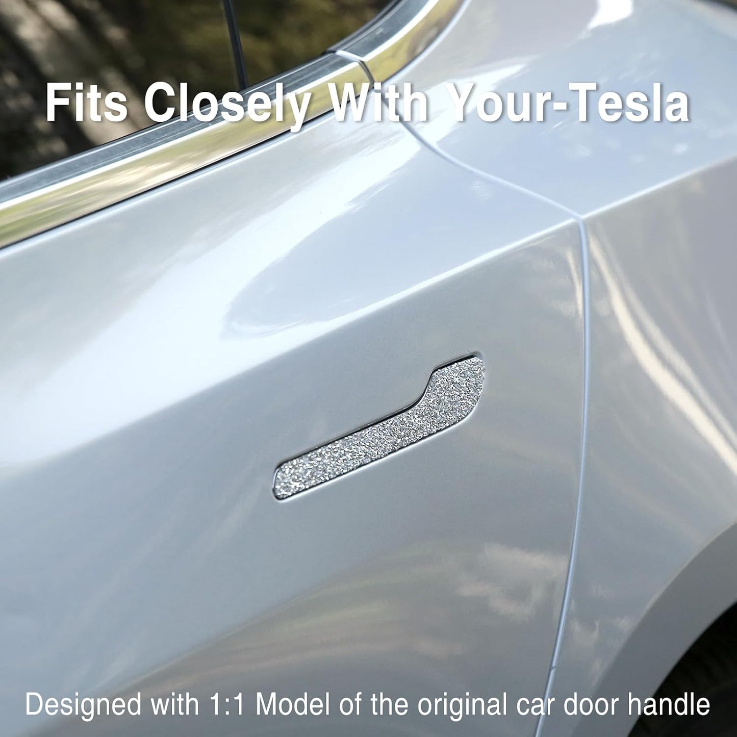 Tesheer Crystal Rhinestone Door Handle Covers for Tesla Model 3/Y – 4PCS