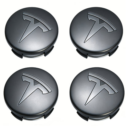 Tesheer Glossy Black Wheel Center Cap Kit for Tesla Model 3/Y – 4 Caps + 20 Lug Covers
