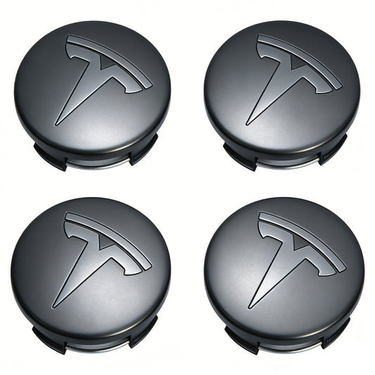 Tesheer Glossy Black Wheel Center Cap Kit for Tesla Model 3/Y – 4 Caps + 20 Lug Covers