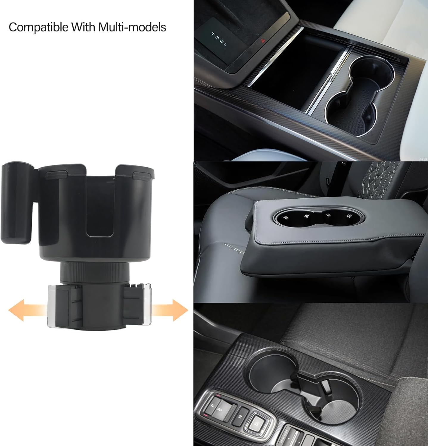 Tesheer Adjustable Cup Holder Expander for Tesla Model 3 & Model Y