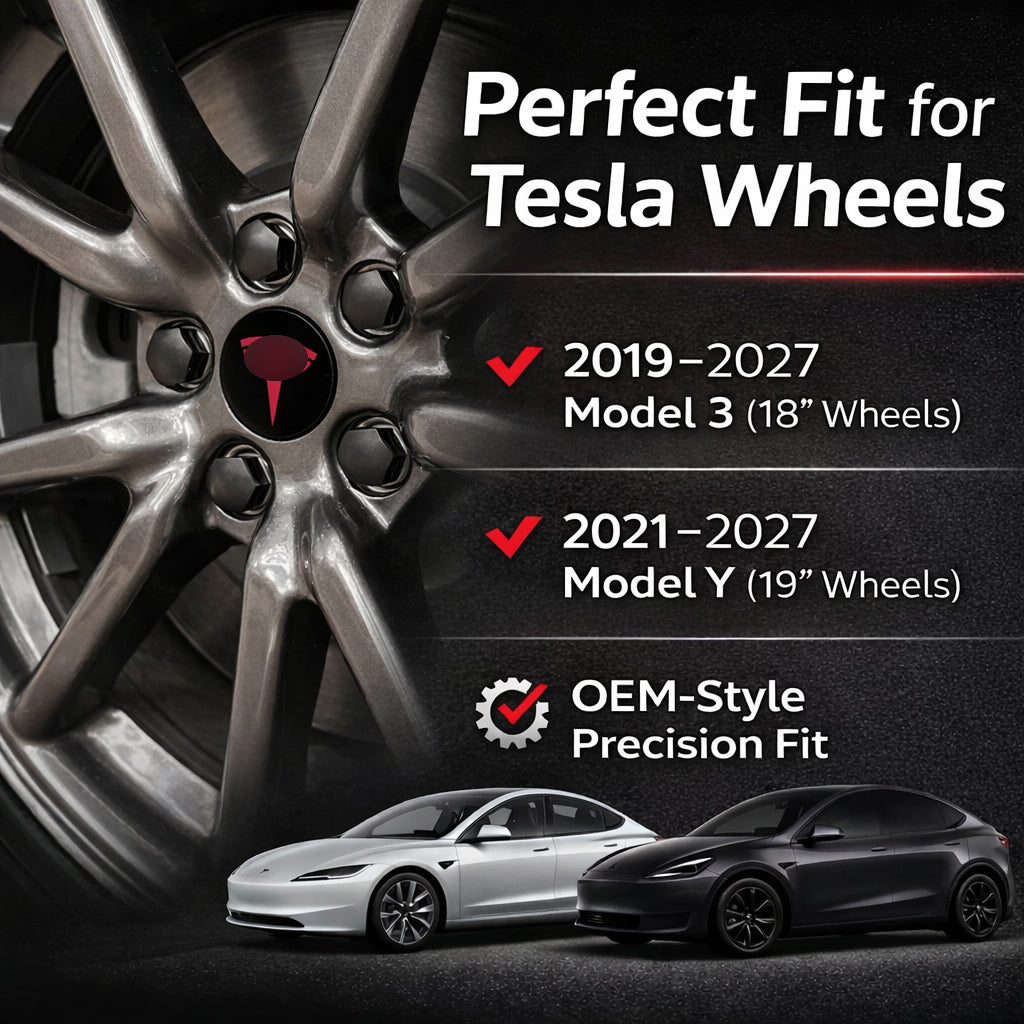 Pink Wheel Center Cap Kit for Tesla Model 3 & Model Y