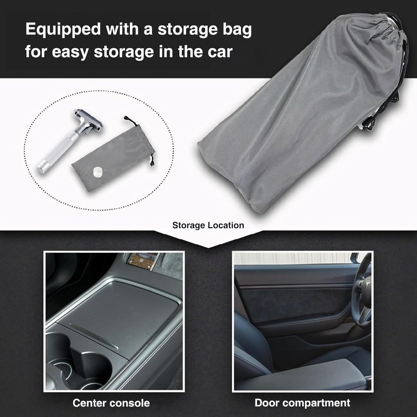 Tesheer 2-Pack Alloy Emergency Escape Hammer — Tungsten Tip Window Breaker & Seatbelt Cutter (3-in-1 Rescue Tool)