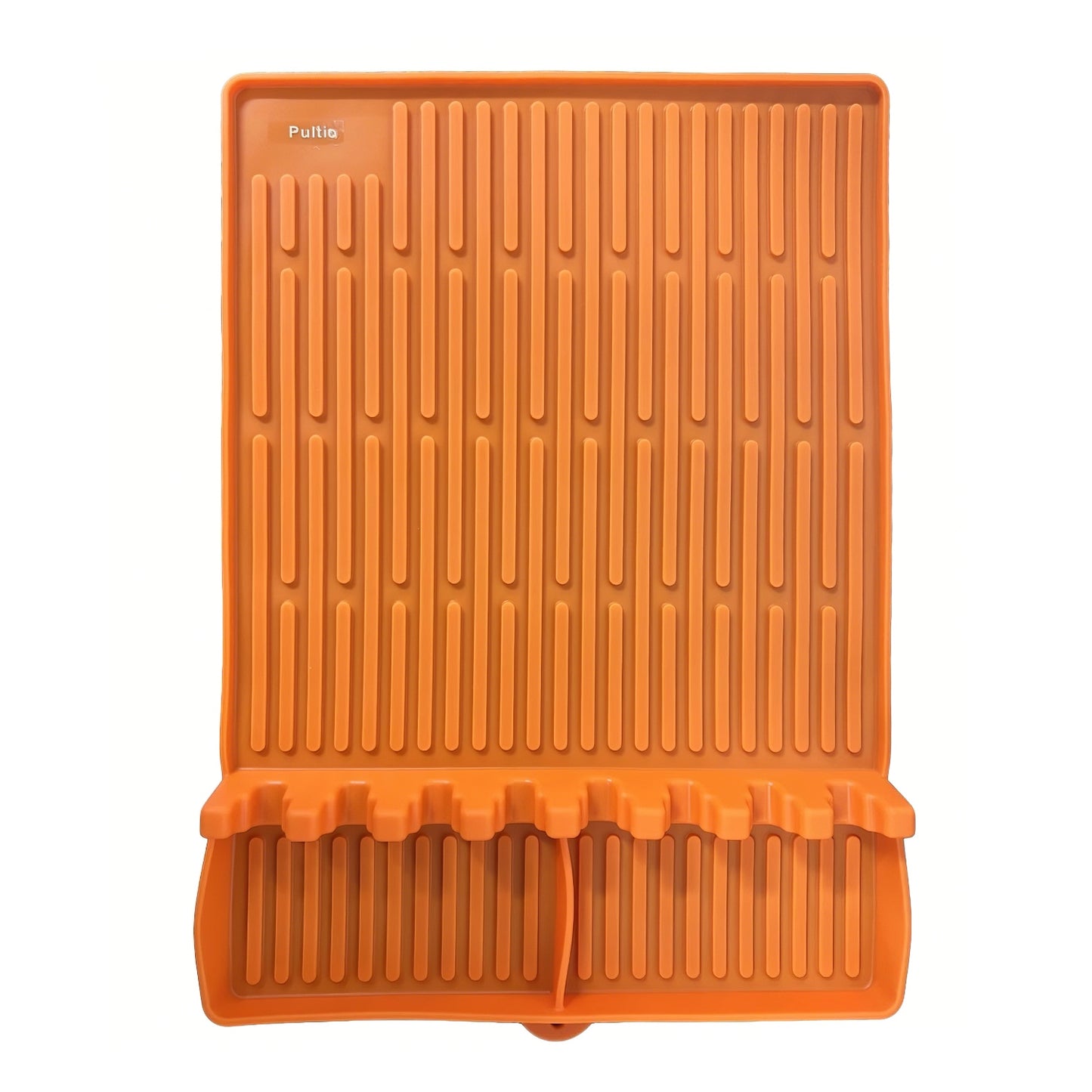 Pultio Silicone Grill Mat - Heat Resistant BBQ Tool Organizer for Outdoor Grilling, Non-Slip Grill Side Shelf Mat (Orange)