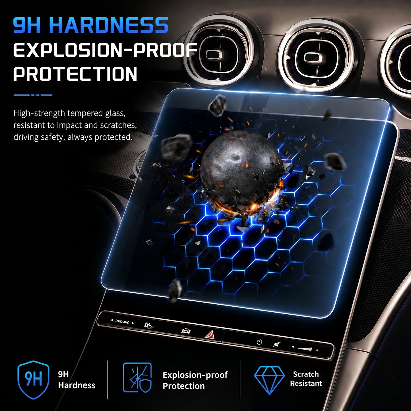Mercedes-Benz GLC 300 Screen Protector | 11.9" + 12.3" HD Tempered Glass