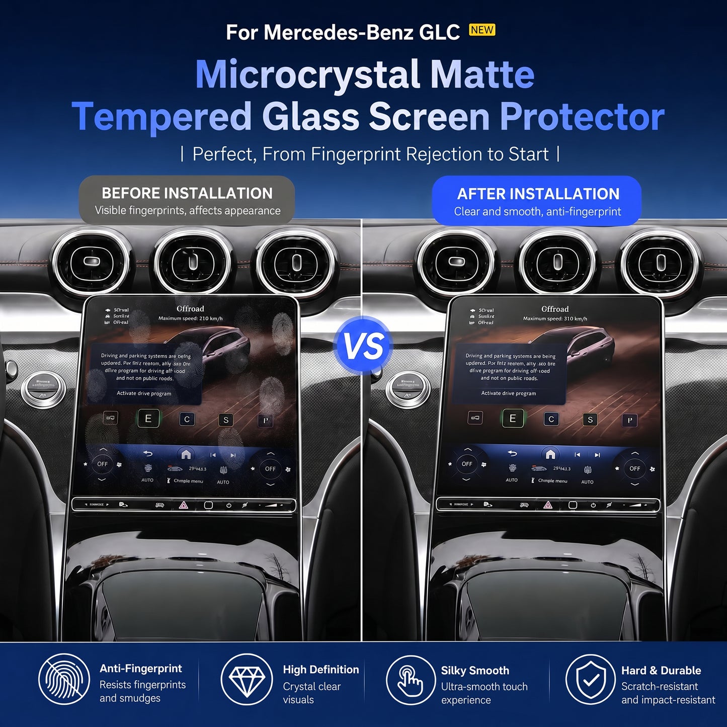 Mercedes-Benz GLC 300 Screen Protector | 11.9" + 12.3" Tempered Glass