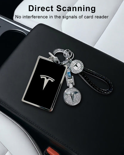 Tesheer Bling Key Card Holder for Tesla Model S/X/3/Y Cybertruck(black) Tesheer