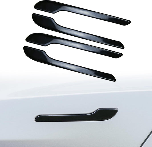 Tesheer Glossy Black Resin Door Handle Covers for Tesla Model 3/Y – 4PCS