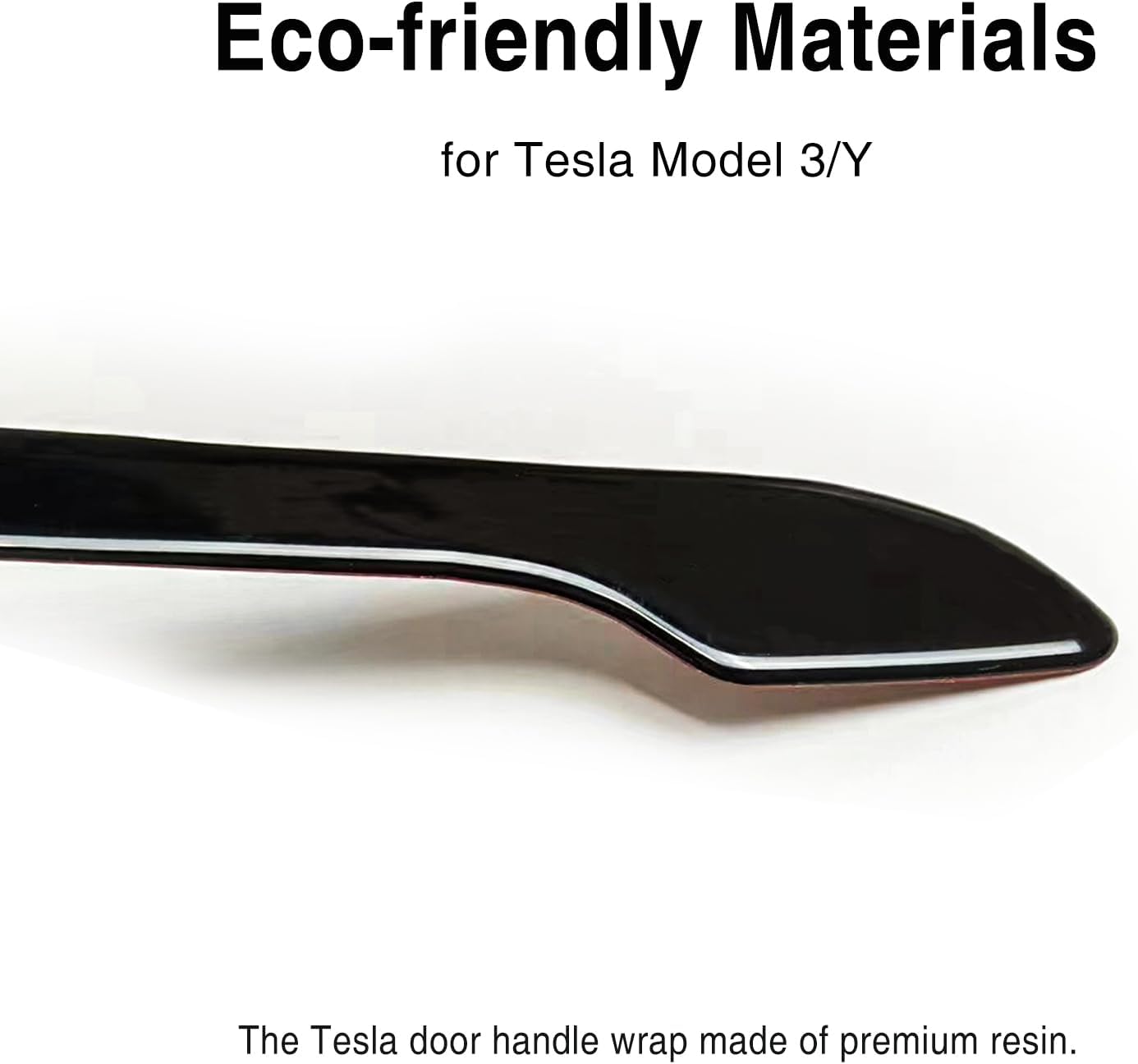 Tesheer Glossy Black Resin Door Handle Covers for Tesla Model 3/Y – 4PCS