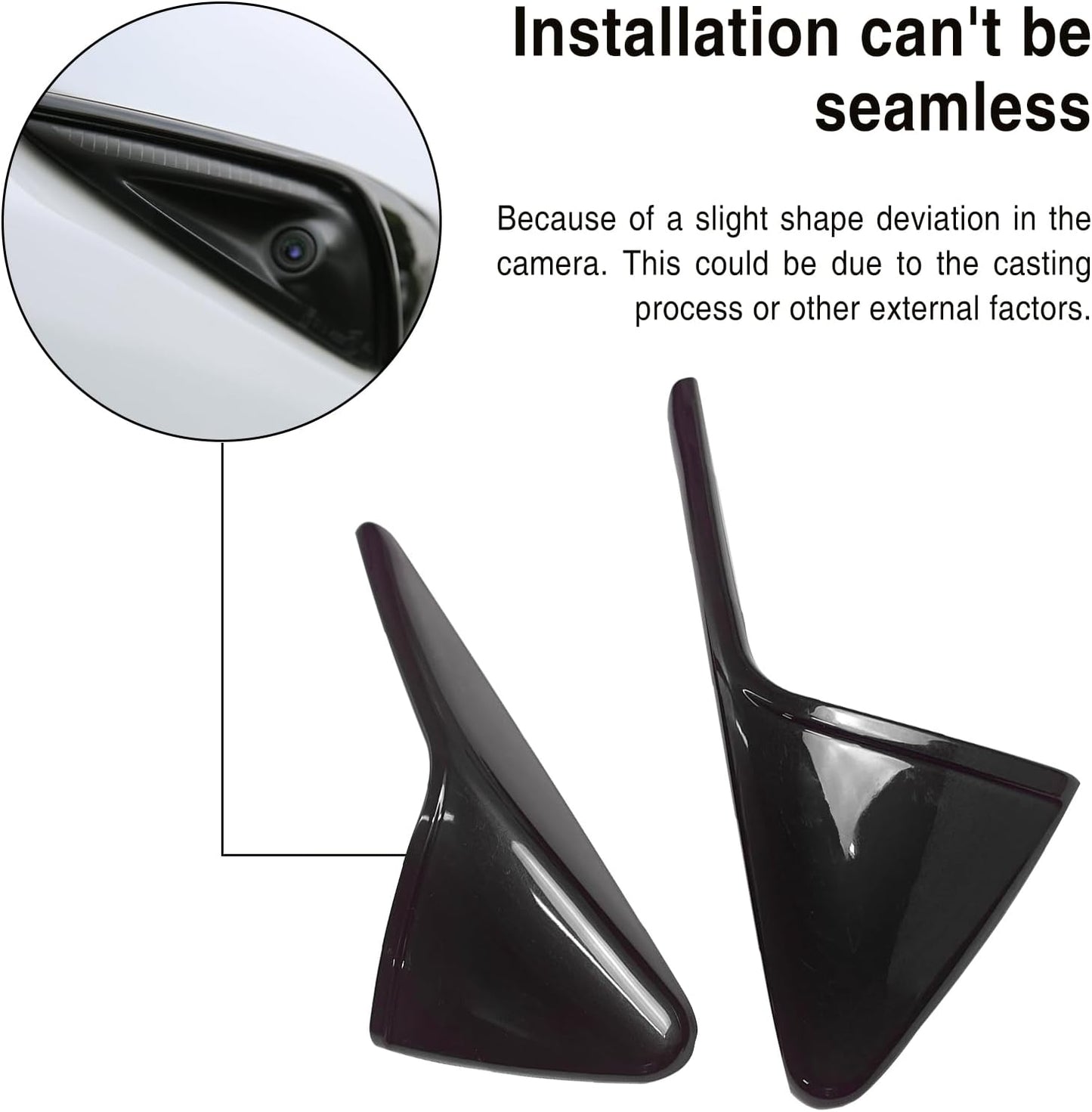 Tesheer Glossy Black HW3 Side Camera Covers for 2021–2023 Tesla Model 3/Y – 2PCS