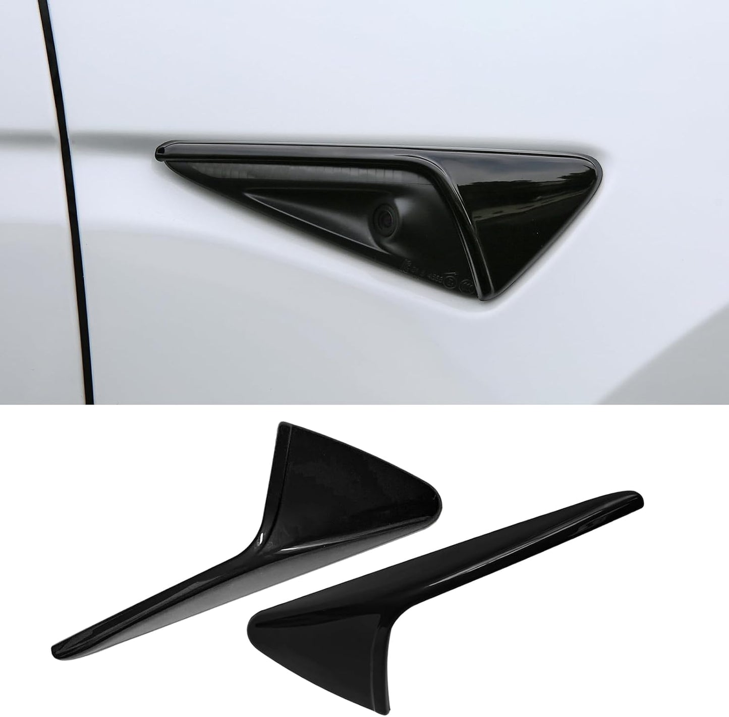 Tesheer Glossy Black HW3 Side Camera Covers for 2021–2023 Tesla Model 3/Y – 2PCS
