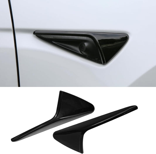 Tesheer Glossy Black HW3 Side Camera Covers for 2021–2023 Tesla Model 3/Y – 2PCS