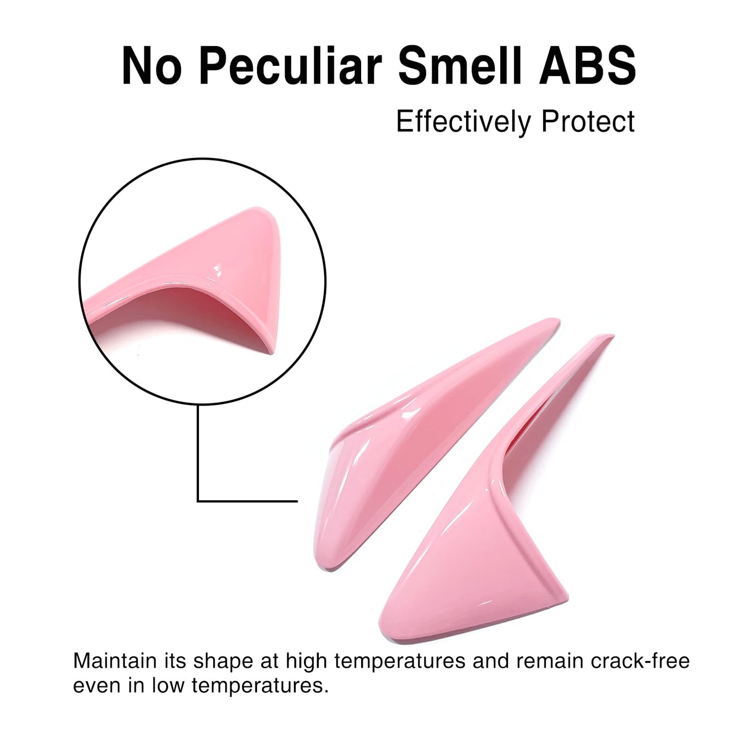Hands installing pink snap-on door handle cover on Tesla Model 3 Highland