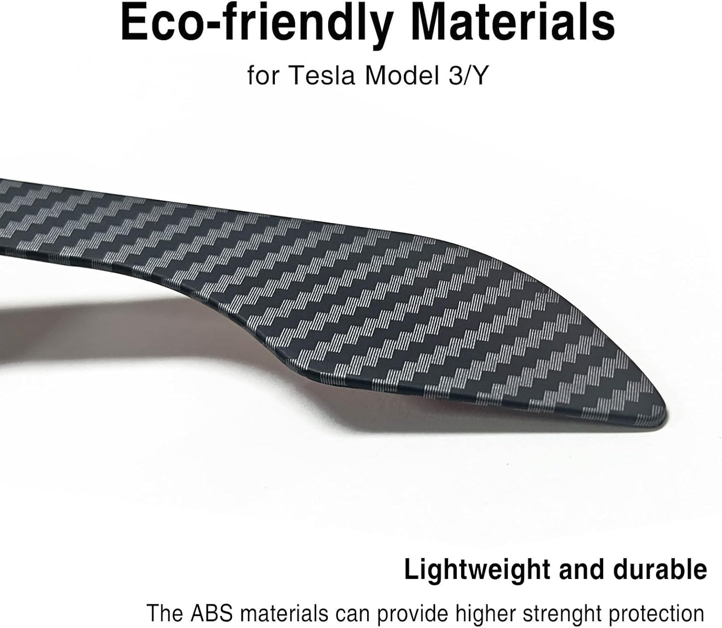 Tesheer Matte Carbon Fiber-Textured Door Handle Covers for Tesla Model 3/Y – ABS, 4PCS