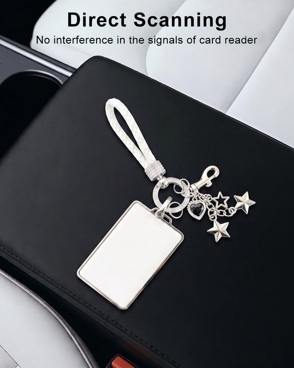 White Crystal Star Bling Tesla Key Card Holder