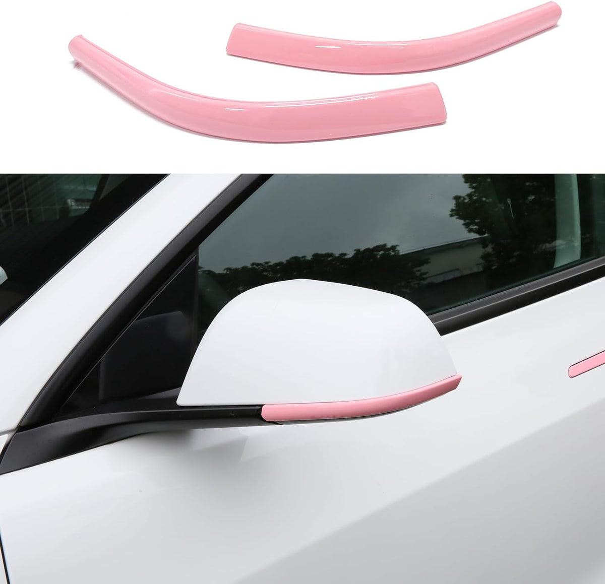 High-gloss pink ABS exterior accessories for Model Y HW3