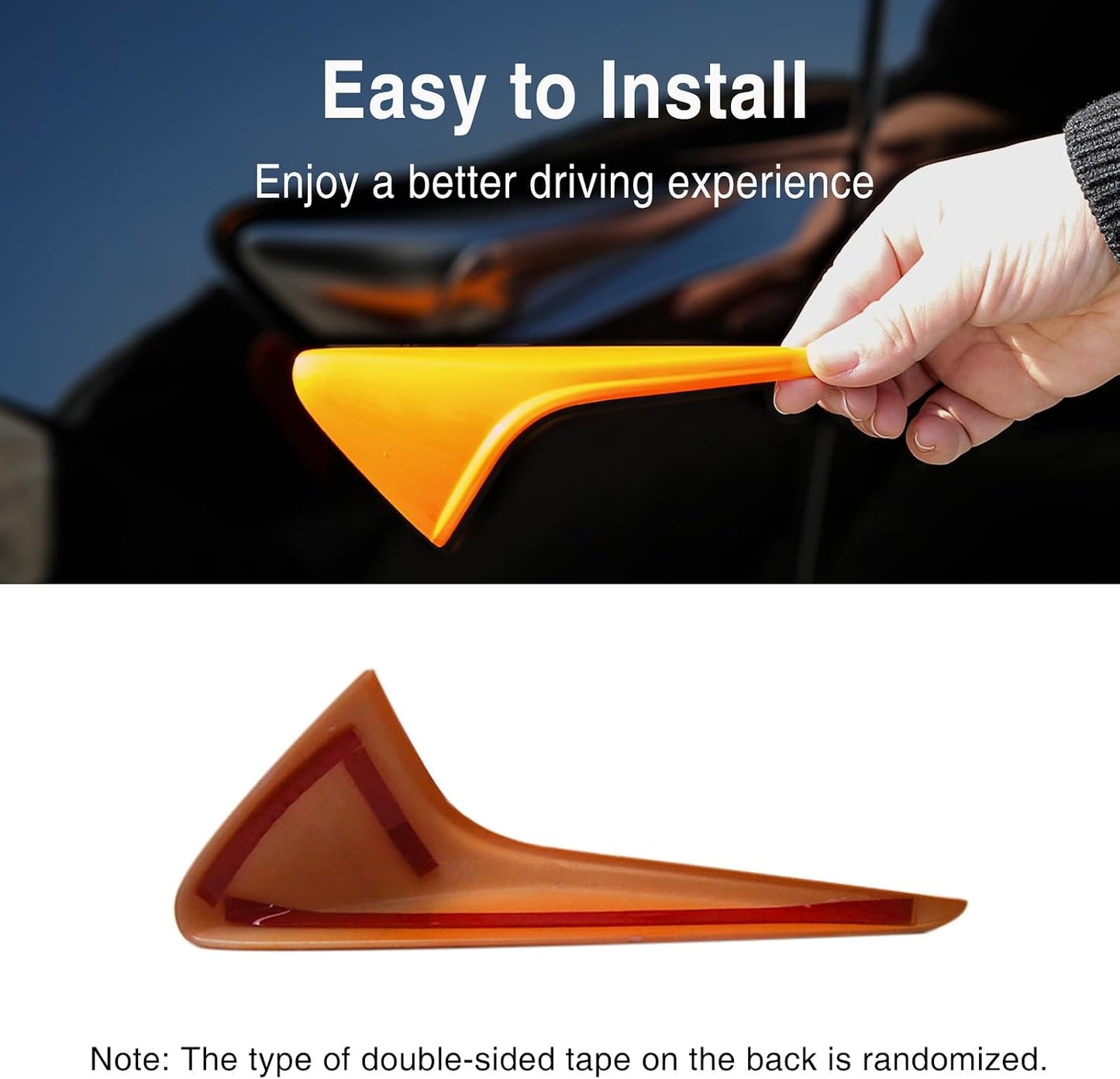 Tesheer Orange HW4 Side Camera Covers for 2024–2026 Model 3 Highland & 2025–2026 Model Y Juniper – 2PCS