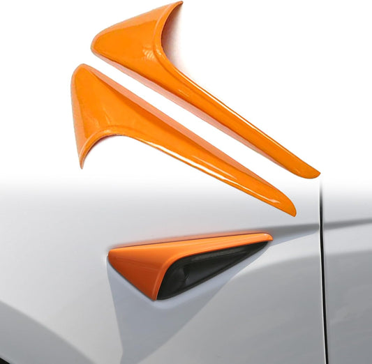 Tesheer Orange HW4 Side Camera Covers for 2024–2026 Model 3 Highland & 2025–2026 Model Y Juniper – 2PCS