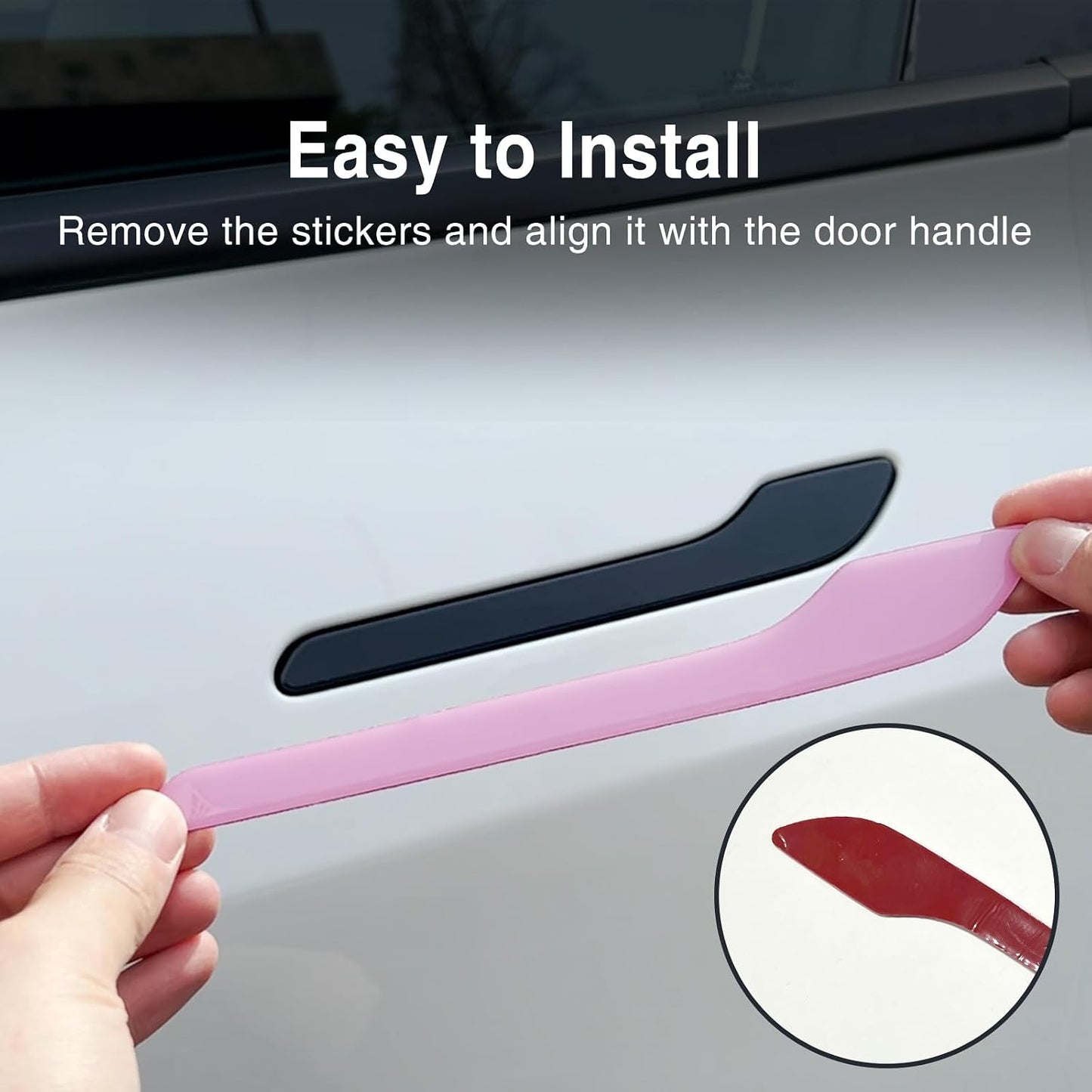 Tesheer Pink Resin Door Handle Covers for Tesla Model 3/Y – 4PCS
