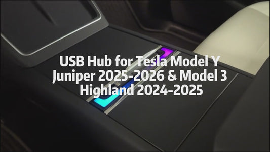 RGB USB Hub for Tesla Model 3 Highland & Model Y Juniper | Retractable Fast Charging Dock